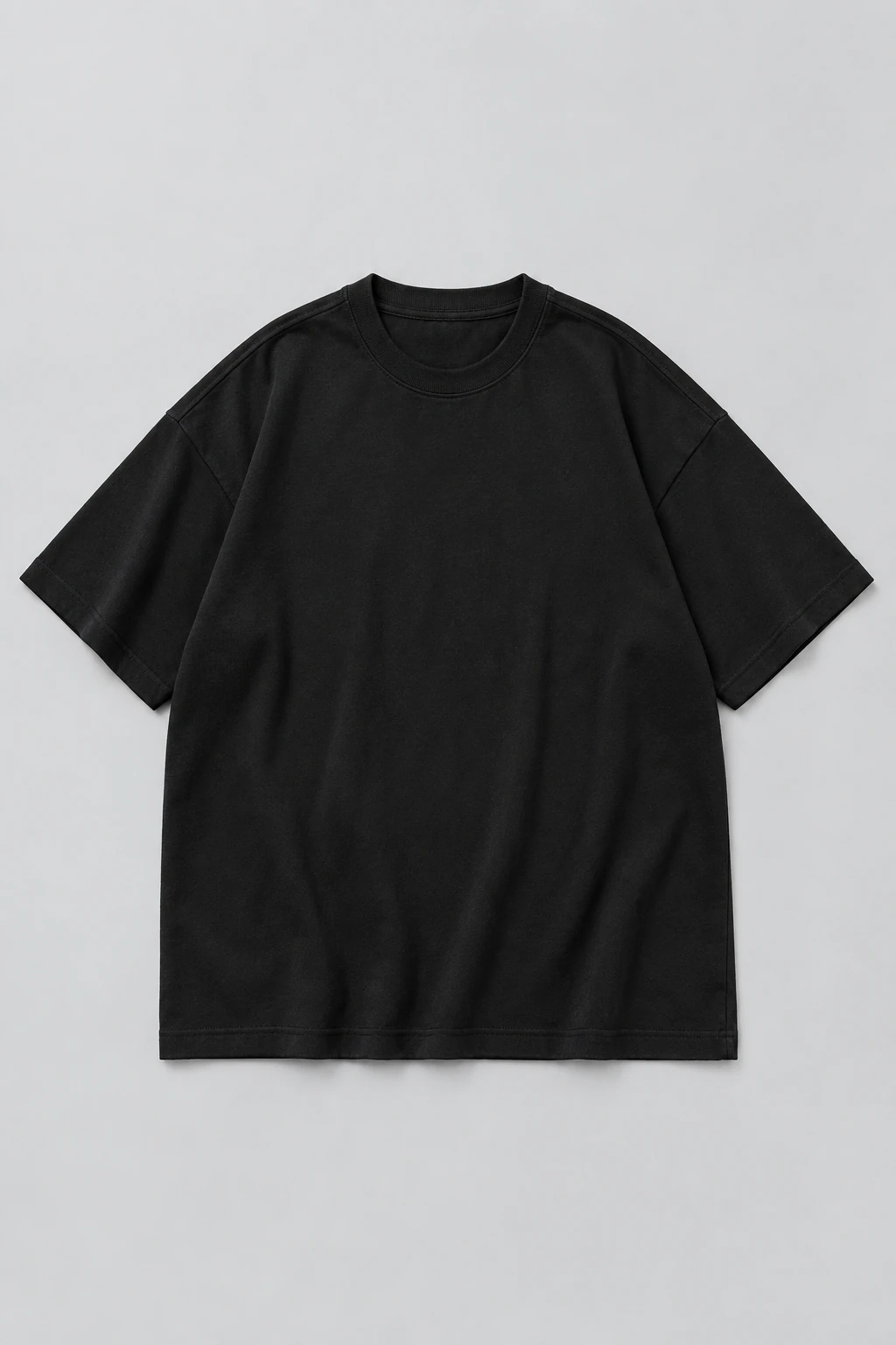 Black Black Oversized Drop-shoulder T-shirt