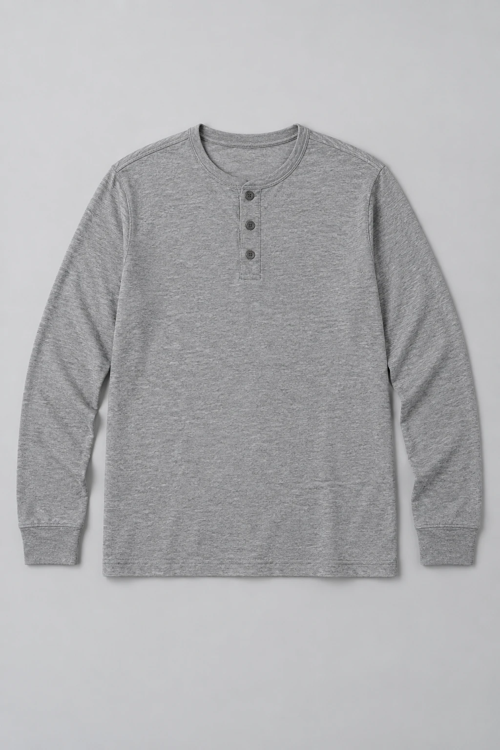 Heather grey Heather Grey Long-sleeve Henley