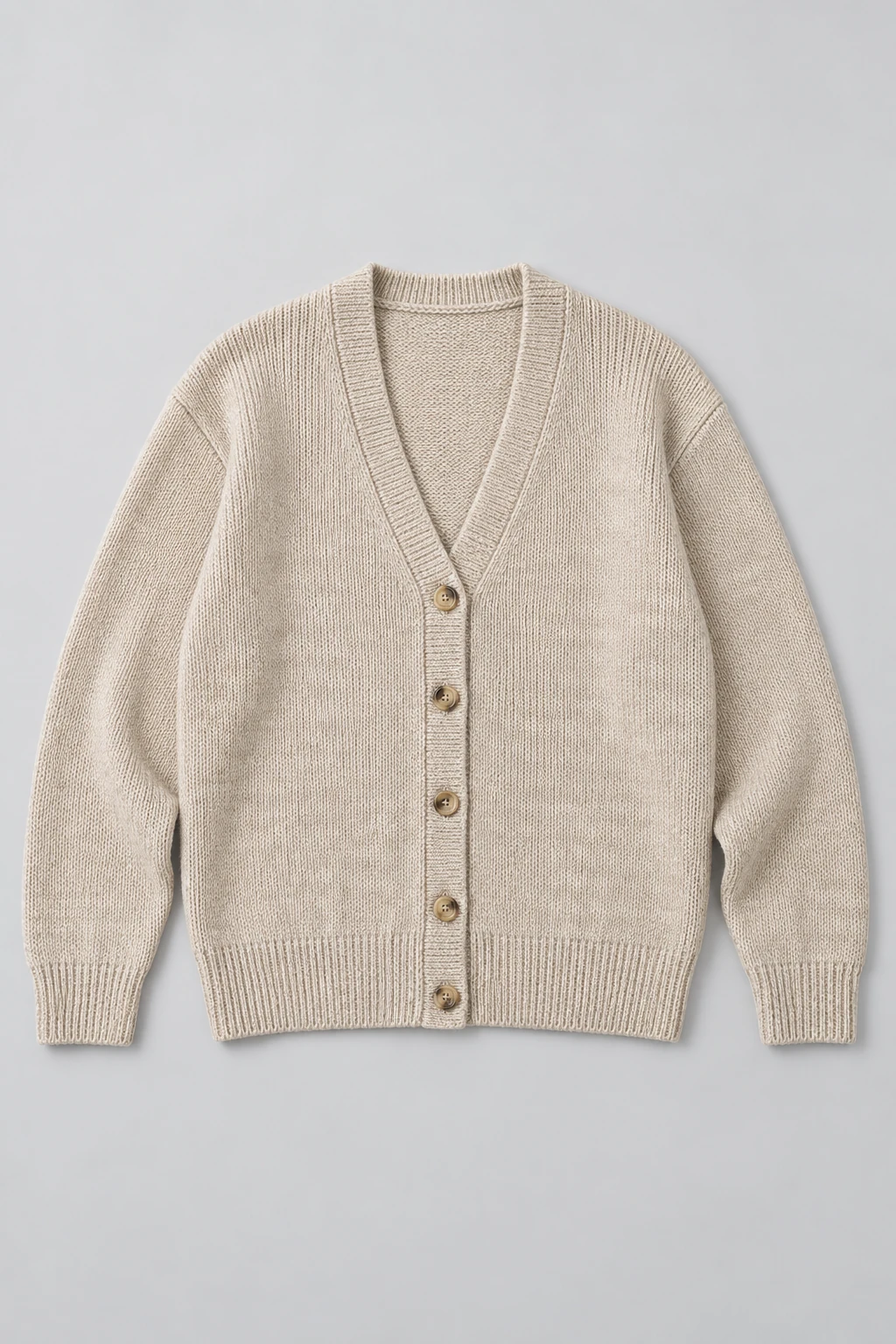 Oatmeal Oatmeal Button-front Cardigan